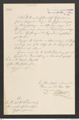 k.k. naturhistorisches Hofmuseum, Intendanzakten 1885-1896 (Hauer), Aktenzahl Z.340/1890, Seite 1